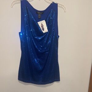 Cable & Gauge NWT Size L Royal Blue Sequin Tank Top